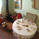 Tea set in children's bedroom.